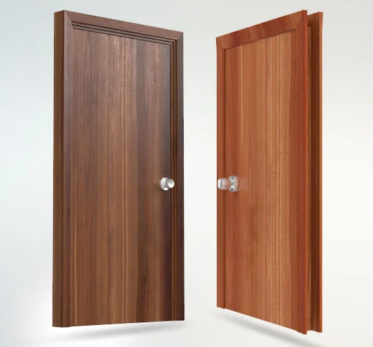 Two wood-finish flush doors