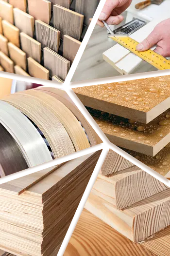 Stacked plywood sheets showing cross-grain layers
